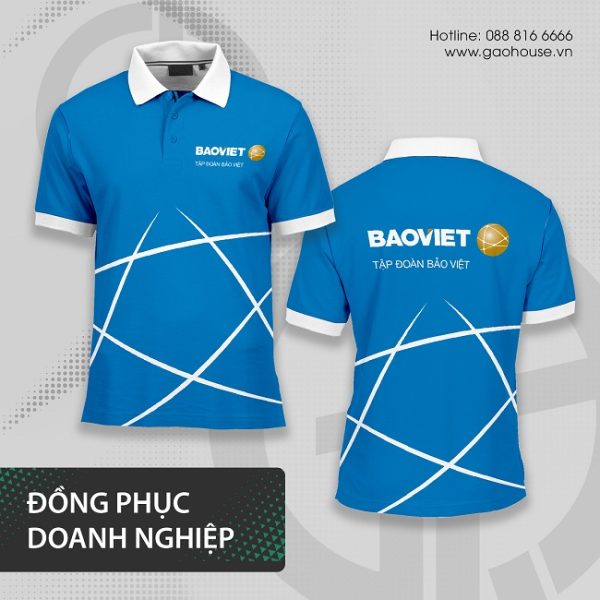 Áo Đồng Phục Doanh Nghiệp 3D Bảo Việt Màu Xanh Dương