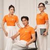 áo đồng phục công ty màu cam shopee