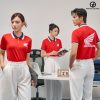 áo đồng phục công ty màu đỏ Honda