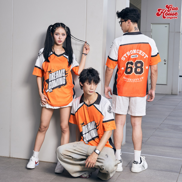 Áo Lớp Thể Thao 3D Line Up VerSion2 Tone Trắng Cam