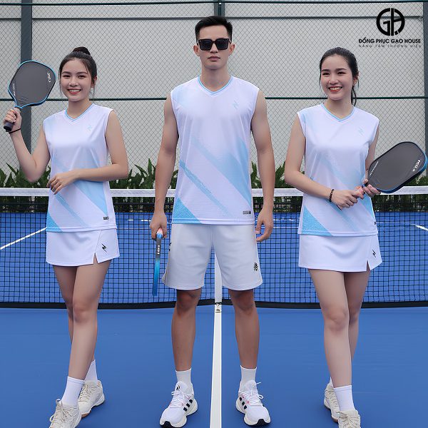 Áo Đồng Phục Pickleball Thể Thao Màu Trắng