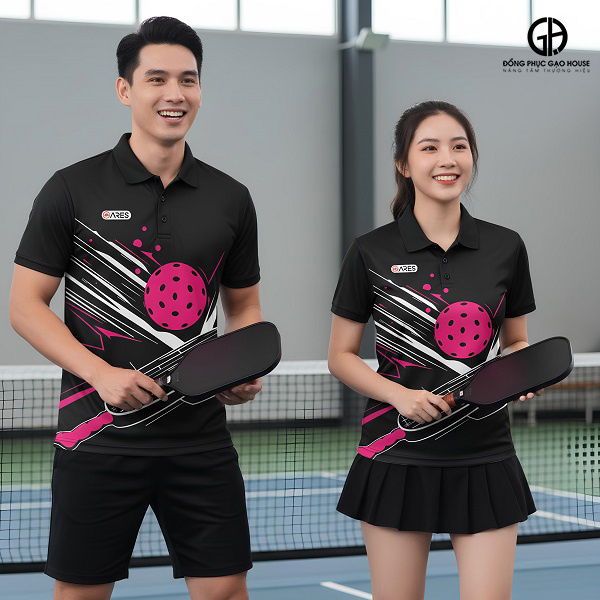 Áo Thể Thao 3D Pickleball Màu Đen