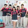 áo lớp 3d cổ v màu đen phối đỏ all for one