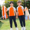 áo đồng phục mầm non màu cam phối xanh be