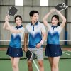 áo pickleball màu trắng phối xanh halftone