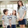 áo polo đồng phục mầm non màu xám phối xanh