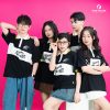 áo polo lớp màu đen allways in my heart phối trắng