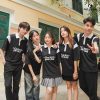 áo polo lớp màu đen phối cổ trắng cool kids never die