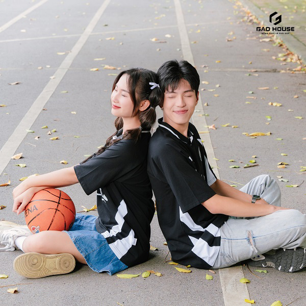 áo polo lớp school màu đen phối trắng