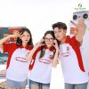 áo thun lớp màu trắng phối cổ màu đỏ