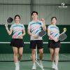 đồng phục pickleball 3d màu trắng xanh hồng