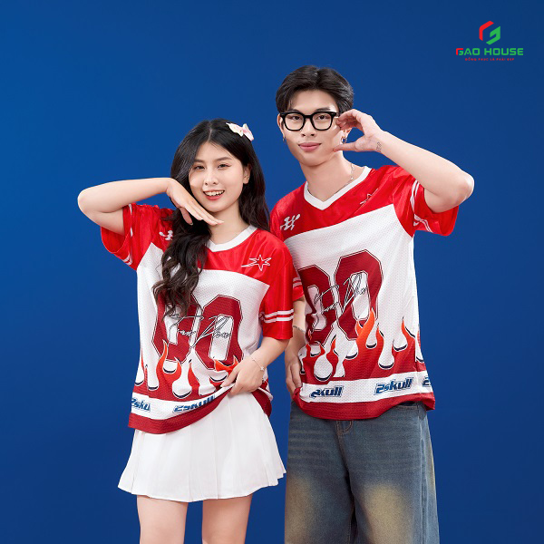 Áo đồng phục lớp màu đỏ JerSey Tee