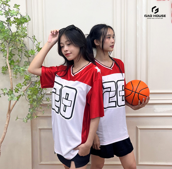 áo đồng phục lớp màu đỏ trắng