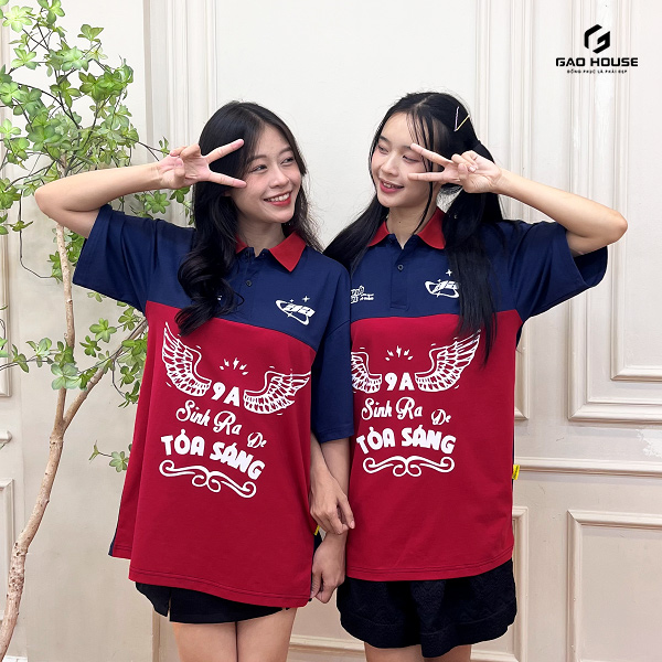 áo lớp polo màu đỏ