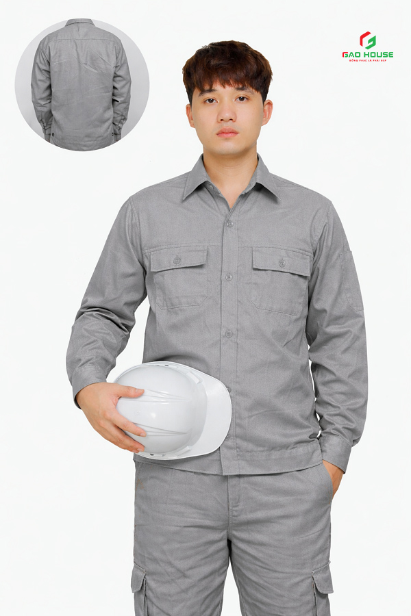 áo đồng phục bảo hộ lao động màu xám