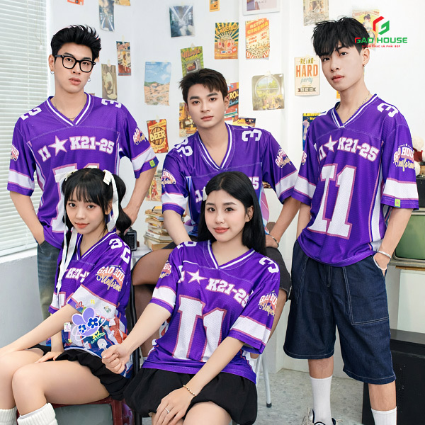 áo lớp tím in hình cool ngầu