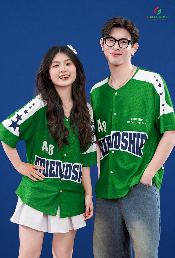 áo lớp xanh lá baseball