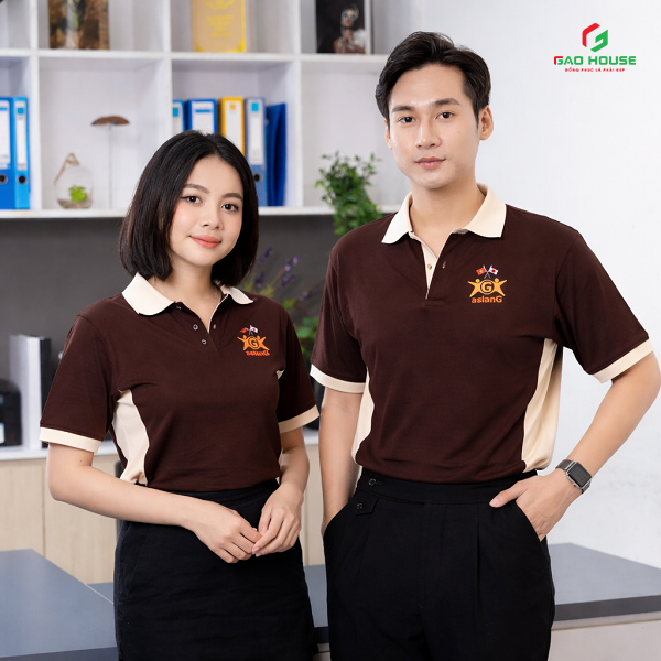áo polo đòng phục công sở màu nâu