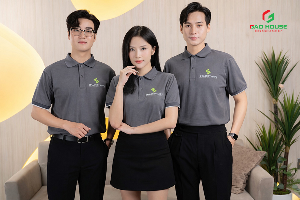 áo polo đồng phục màu xám