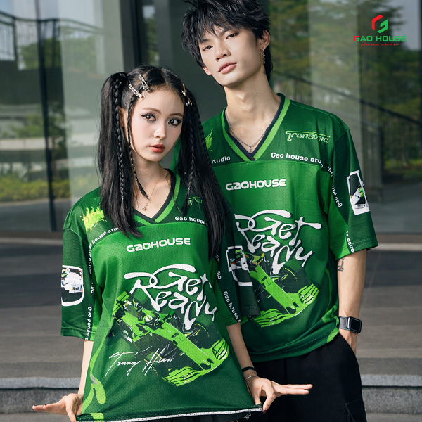 đồng phục áo thun lớp xanh lá jersey