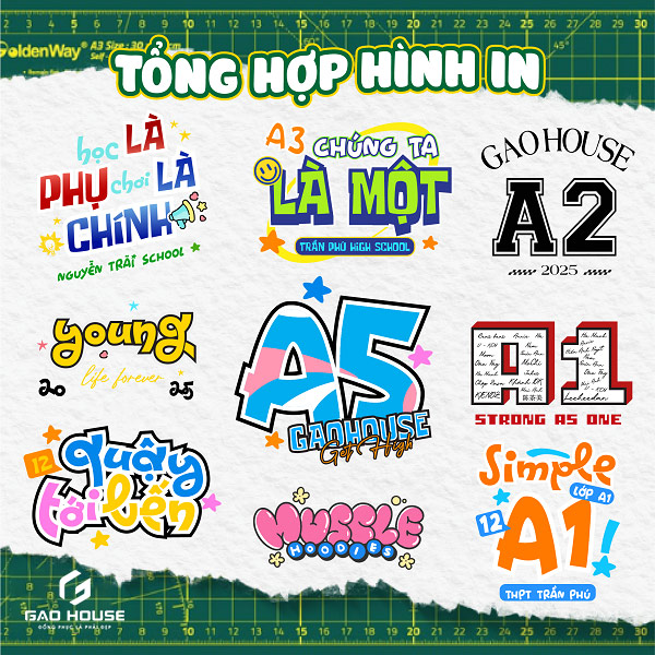 hình in áo lớp màu vàng đẹp