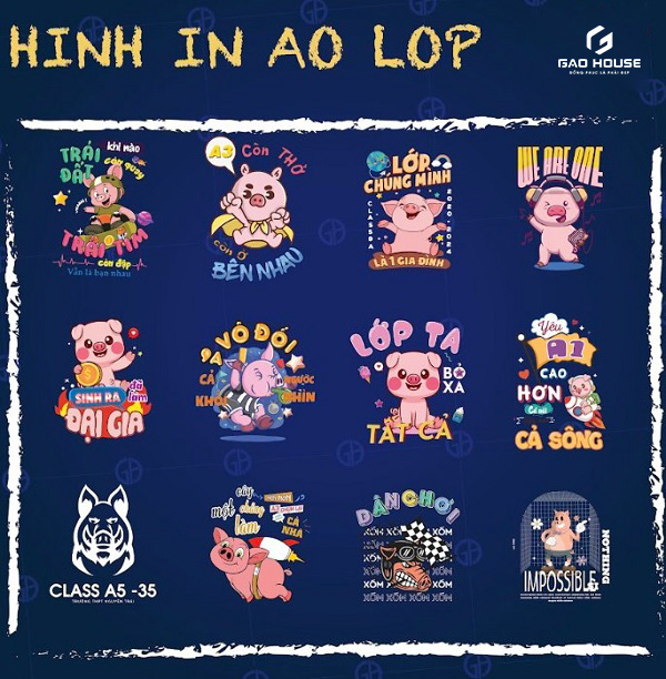 logo đồng phục lớp màu xanh than