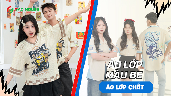 mẫu áo lớp màu be