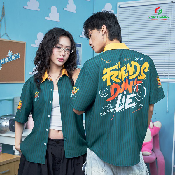 thiết kế áo lớp màu xanh