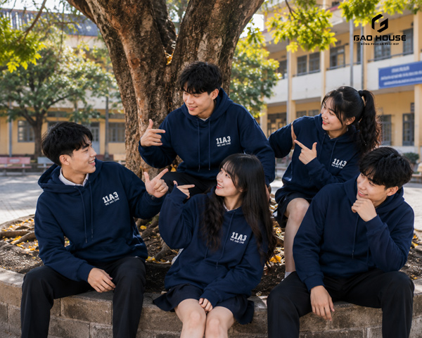 áo hoodie đồng phục lớp màu xanh đen