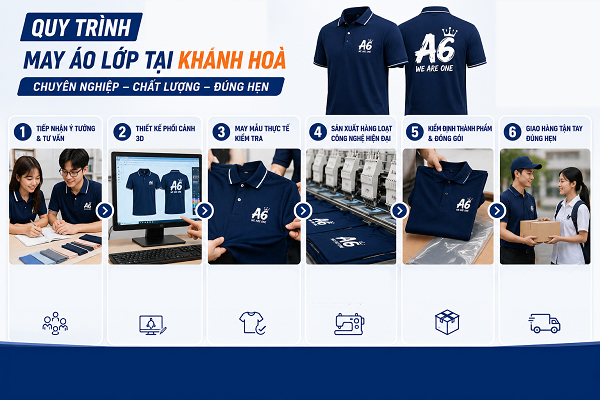 quy trình may áo lớp tại khánh hòa