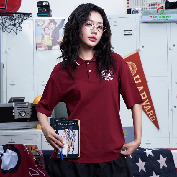 Áo lớp may sẵn polo màu đỏ