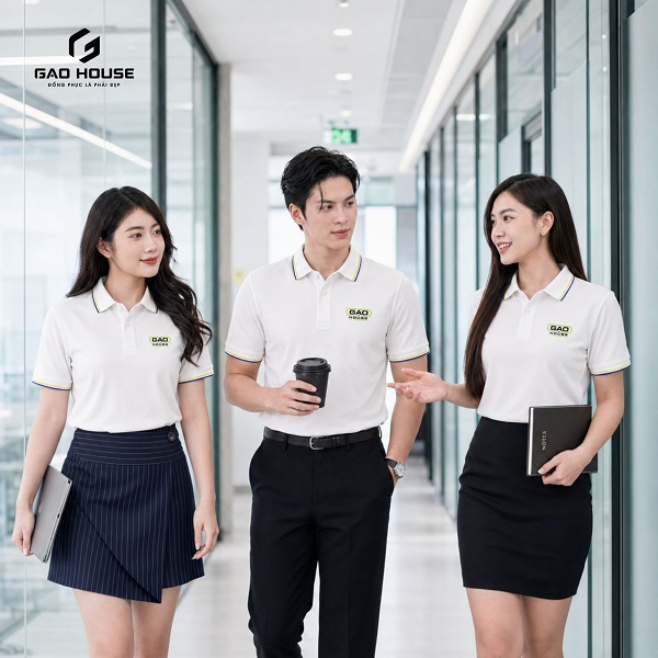 áo polo đồng phục công ty màu trắng