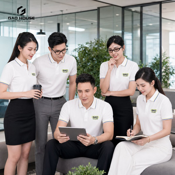 áo polo đồng phục công ty màu trắng