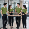 áo polo đồng phục màu xanh rêu