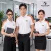 áo thun đồng phục màu trắng cam