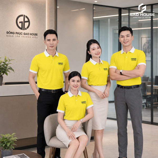 áo thun đồng phục đồng phục màu vàng