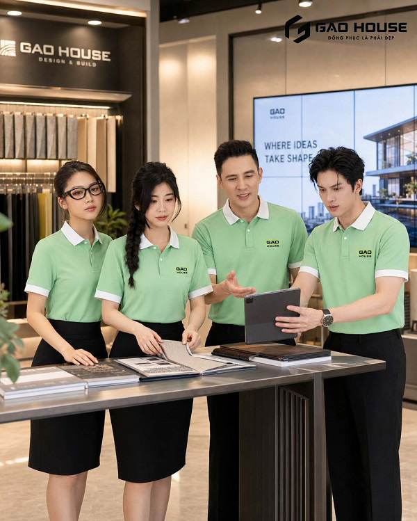 áo thun đồng phục màu xanh mint
