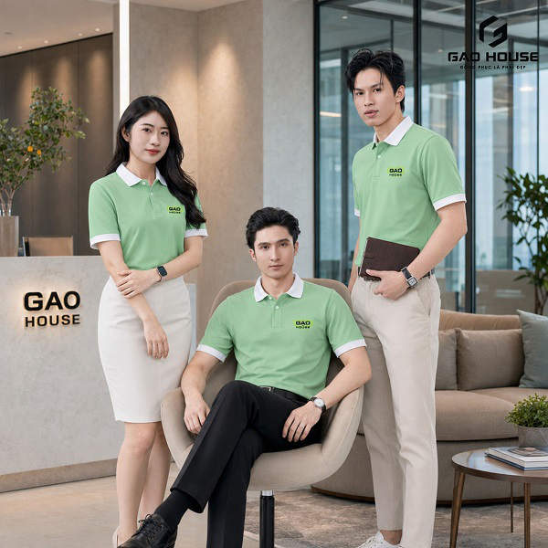 áo thun đồng phục màu xanh mint