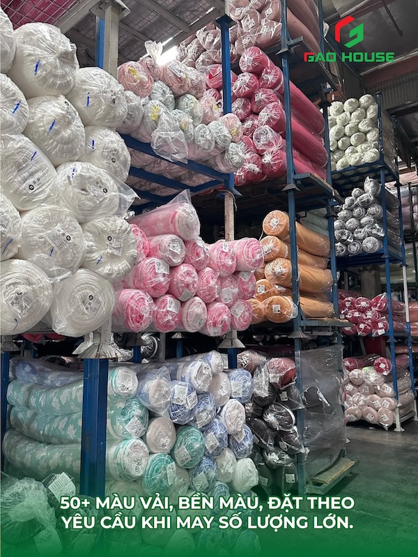 Kho vải may áo lớp may sẵn tại đồng phục Gạo House