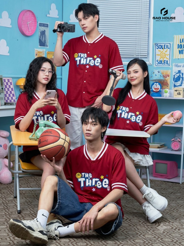 áo lớp sơ mi trop b màu đỏ