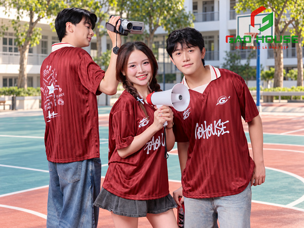 áo lớp polo rizz màu đỏ