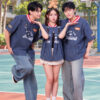 áo lớp sơ mi cổ bomber màu xanh