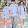 áo lớp sơ mi oxford màu xanh