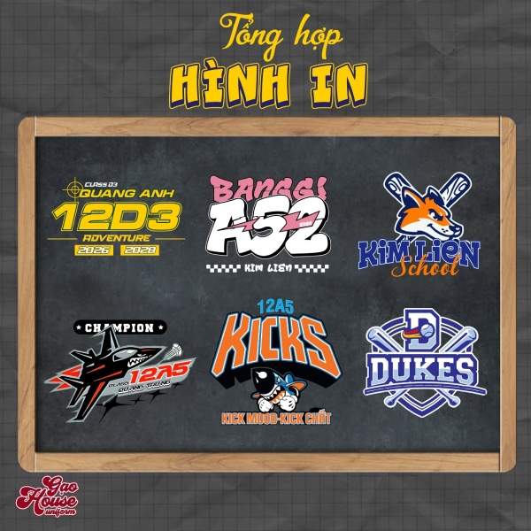 Hình in logo lớp A3 phong cách cổ điển retro Y2K với font chữ uốn lượn sắc màu cyberpunk cá tính