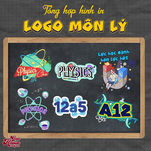 Mẫu logo áo lớp 12A5 chủ đề khoa học tự nhiên bứt phá điểm số mùa thi kỷ yếu