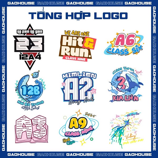 Logo lớp 7d phong cách huy hiệu thể thao Blokecore khỏe khoắn